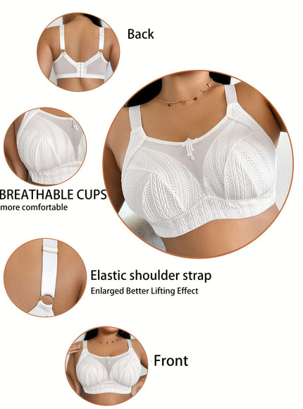 KissICON Elegant Floral Mesh Bralette Backless Bra