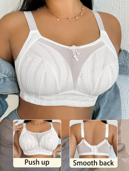 KissICON Elegant Floral Mesh Bralette Backless Bra