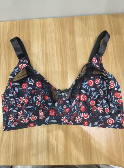KissICON Elegant Floral Print Curve Backless Bra