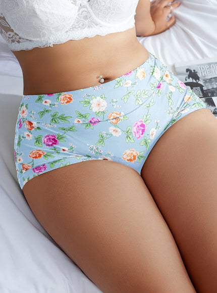 KissICON Elegant Floral Print Fullcoverage Highwaisted Underwear