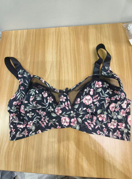 KissICON Elegant Floral Print Nonpadded Bra – All Seasons