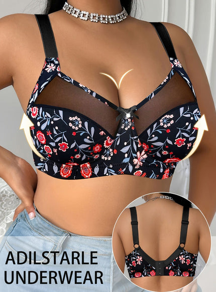 KissICON Elegant Floral Print Nonpadded Bra – All Seasons