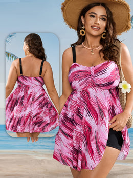 KissICON Elegant Floral Tankini – Stretch Curve
