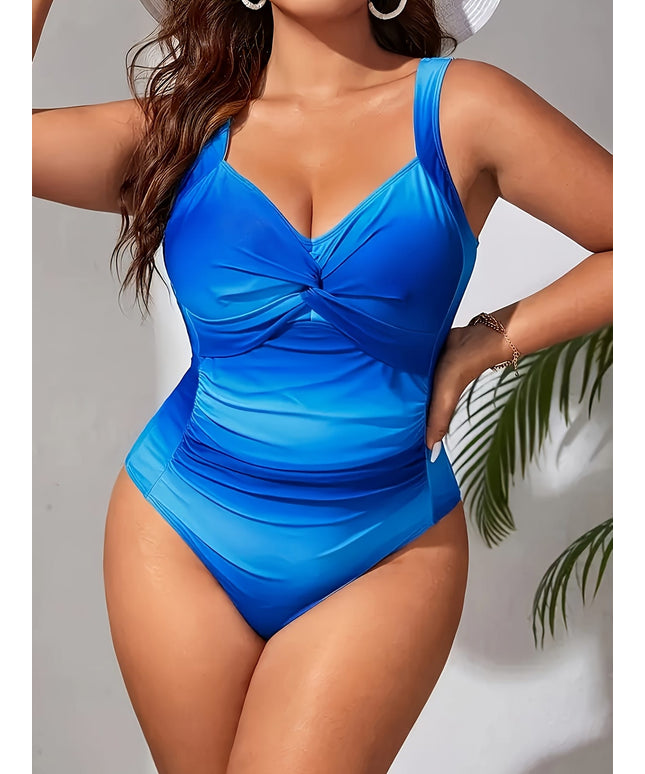 KissICON Elegant Gradient Offshoulder Curve Onepiece Swimsuit