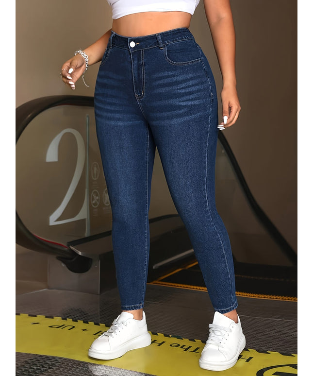 jkthpu-45 Elegant HighWaist AllSeason Stretchy Slim Fit Jeans