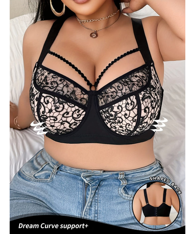 jkthpu-45 Elegant Lace PushUp Bra Breathable NonSlip Comfort