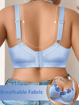 KissICON Elegant Lace-trimmed Wireless Bra – Easy Back Thickened