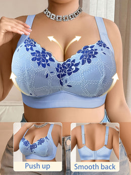 KissICON Elegant Lace-trimmed Wireless Bra – Easy Back Thickened