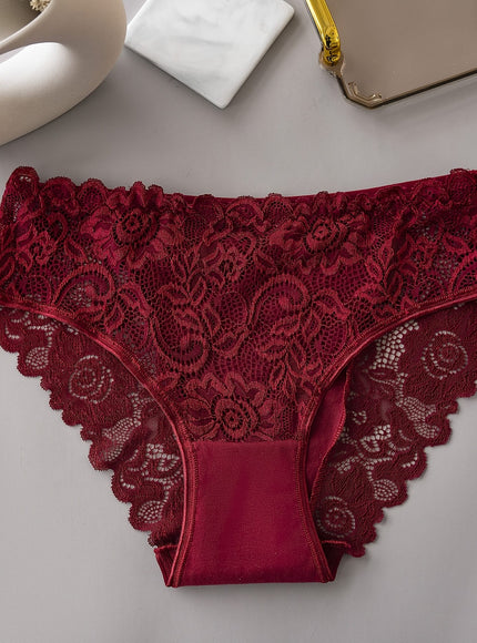 KissICON Elegant Lacetrimmed Stretchy Panties 5 Pack