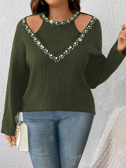 jkthpu-45 Elegant Mock Collar Burgundy Plus Size Long Sleeve Winter Top