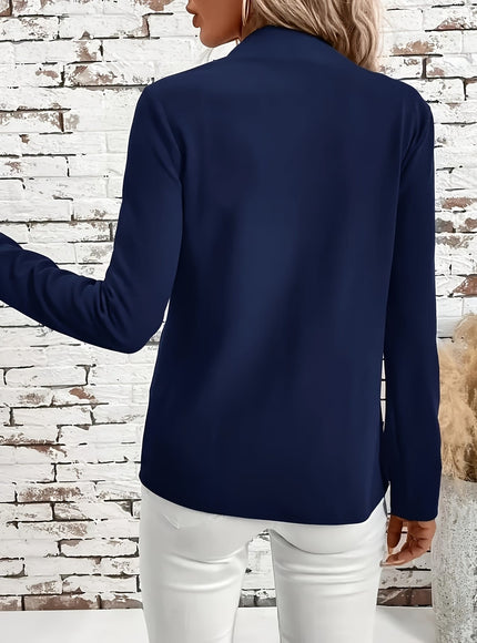 KissICON Elegant Navy Longline Blazer – Chic To Party