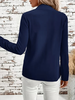 KissICON Elegant Navy Longline Blazer – Chic To Party