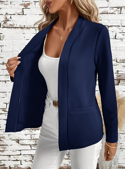 KissICON Elegant Navy Longline Blazer – Chic To Party