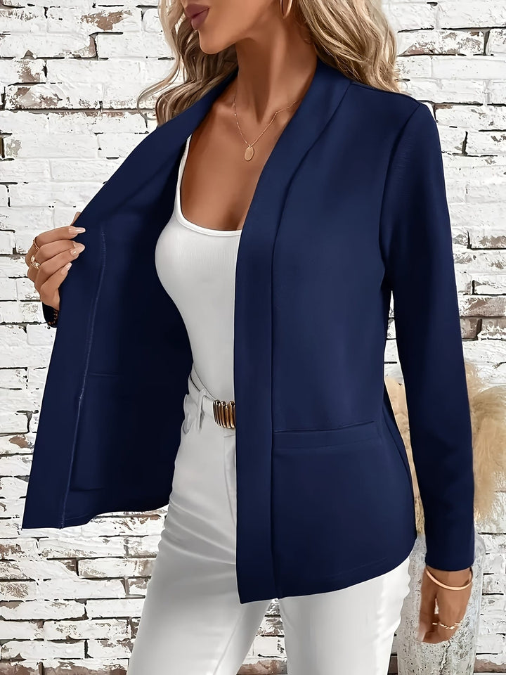 Elegant Navy Longline Blazer – Chic To Party