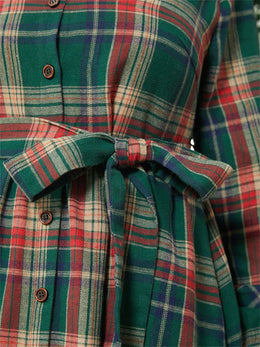 KissICON Elegant Plaid Shirt – Belt Springfall