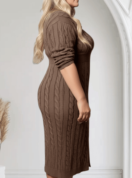 jkthpu-45 Elegant Plus Size Bodycon Dress Chic Versatile AllSeason Style