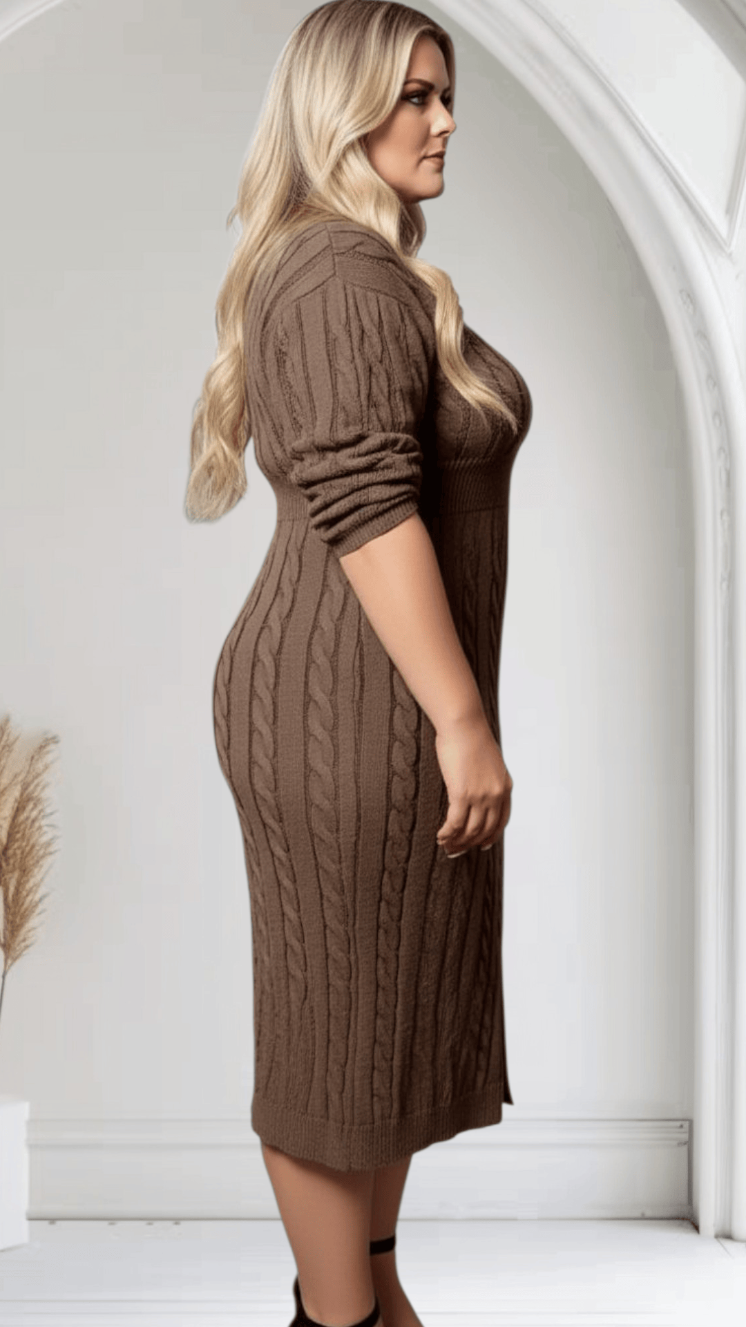 jkthpu-45 Elegant Plus Size Bodycon Dress Chic Versatile AllSeason Style