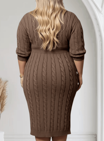 jkthpu-45 Elegant Plus Size Bodycon Dress Chic Versatile AllSeason Style