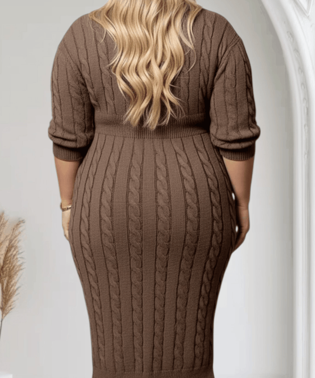jkthpu-45 Elegant Plus Size Bodycon Dress Chic Versatile AllSeason Style