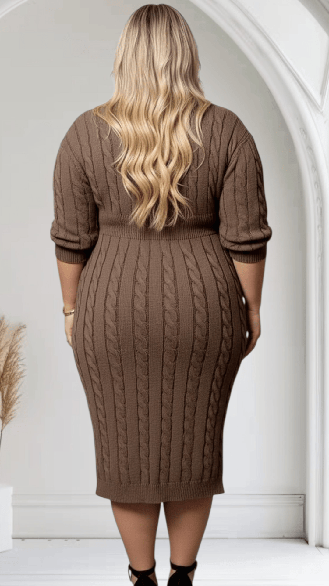 jkthpu-45 Elegant Plus Size Bodycon Dress Chic Versatile AllSeason Style