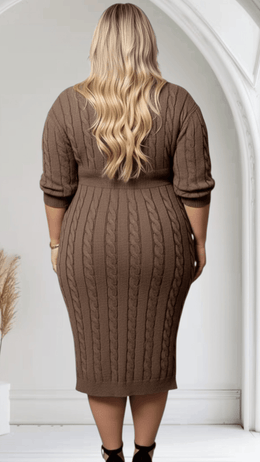 jkthpu-45 Elegant Plus Size Bodycon Dress Chic Versatile AllSeason Style