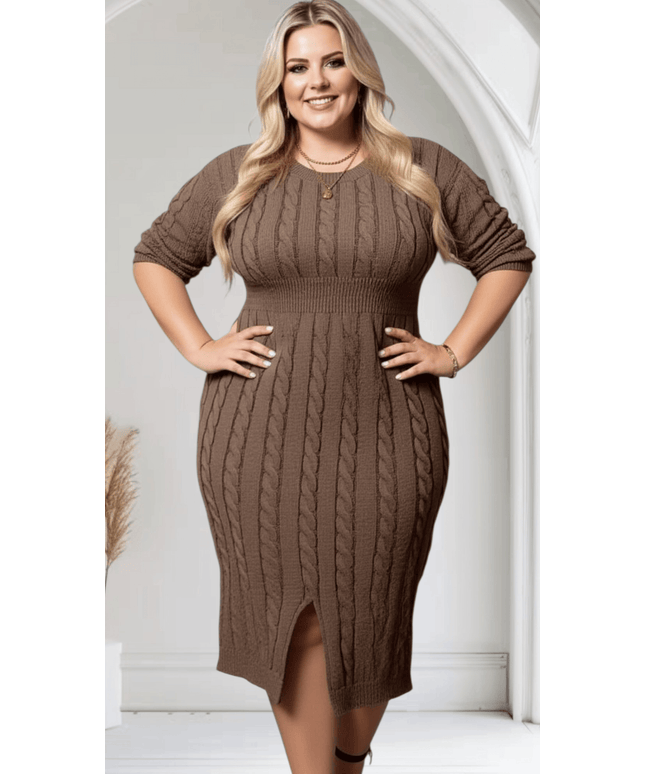 jkthpu-45 Elegant Plus Size Bodycon Dress Chic Versatile AllSeason Style
