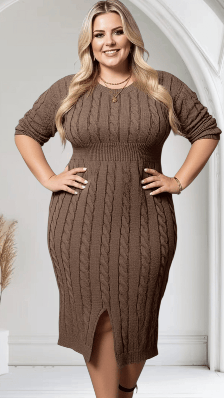Elegant Plus Size Bodycon Dress Chic Versatile AllSeason Style