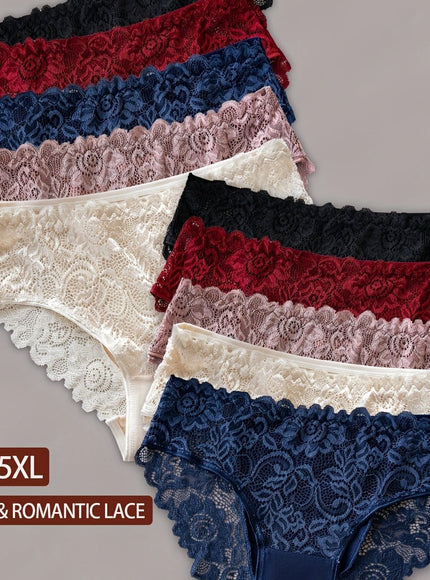 Elegant Plus Size Lace Full Coverage Briefs 10Pack plus size outfit UK - KissICON