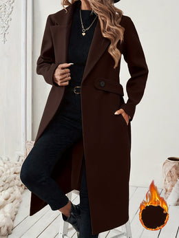 jkthpu-45 Elegant Plus Size Long Coat Chic FallWinter Formal  Casual