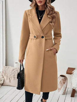 jkthpu-45 Elegant Plus Size Long Coat Chic FallWinter Formal  Casual