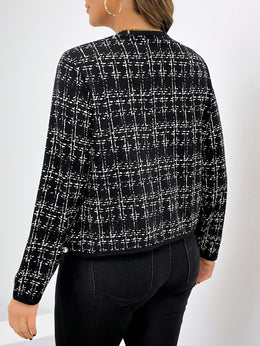 jkthpu-45 Elegant Plus Size NoCollar Open Front Blazer Jacket