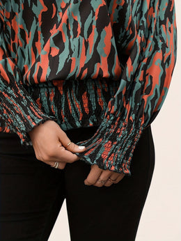 jkthpu-45 Elegant Plus Size NonSeeThrough Long Sleeve Blouse