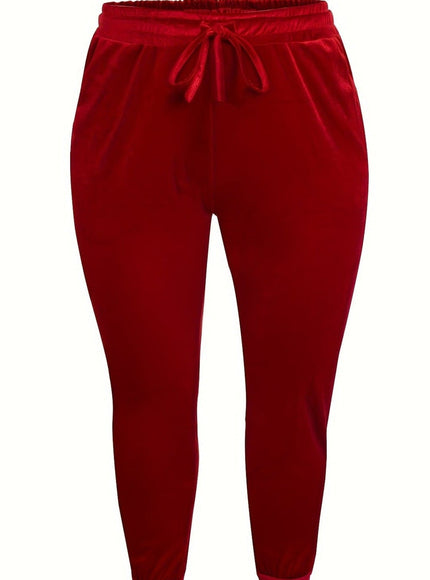 jkthpu-45 Elegant Plus Size Stretchy Ribbed Winter Pants