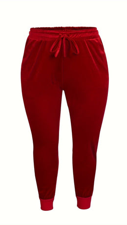 jkthpu-45 Elegant Plus Size Stretchy Ribbed Winter Pants
