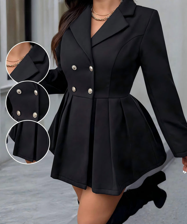 jkthpu-45 Elegant Plus Size Tweed Blazer BritishInspired Formal  Office Style