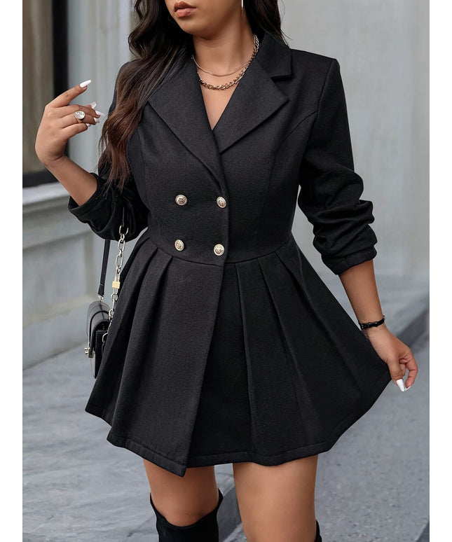 jkthpu-45 Elegant Plus Size Tweed Blazer BritishInspired Formal  Office Style