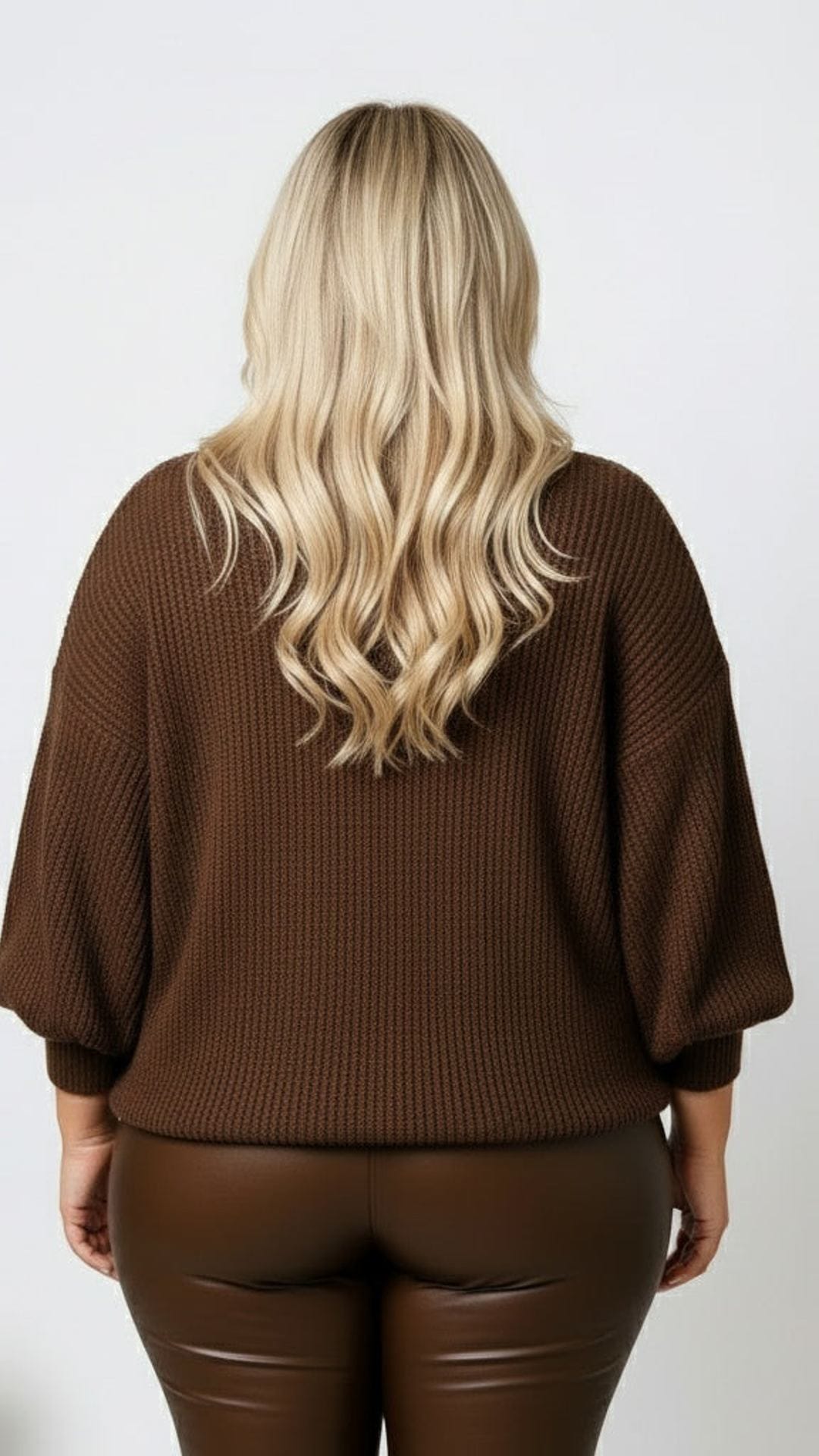 jkthpu-45 Elegant Plus Size VNeck Knitwear Festive Holiday Gift