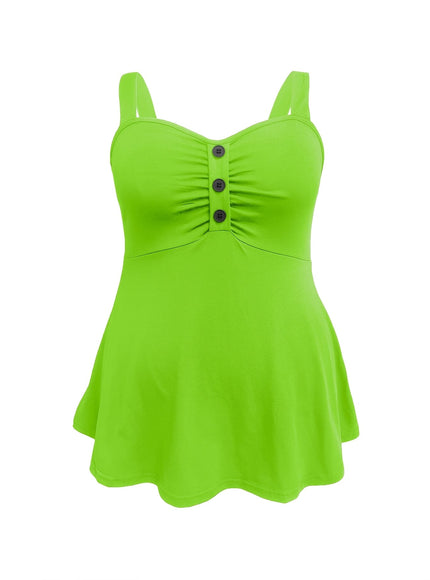 KissICON Elegant Plus Size Women'S Yellow Backless Tank Top