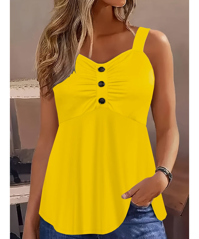 KissICON Elegant Plus Size Women'S Yellow Backless Tank Top