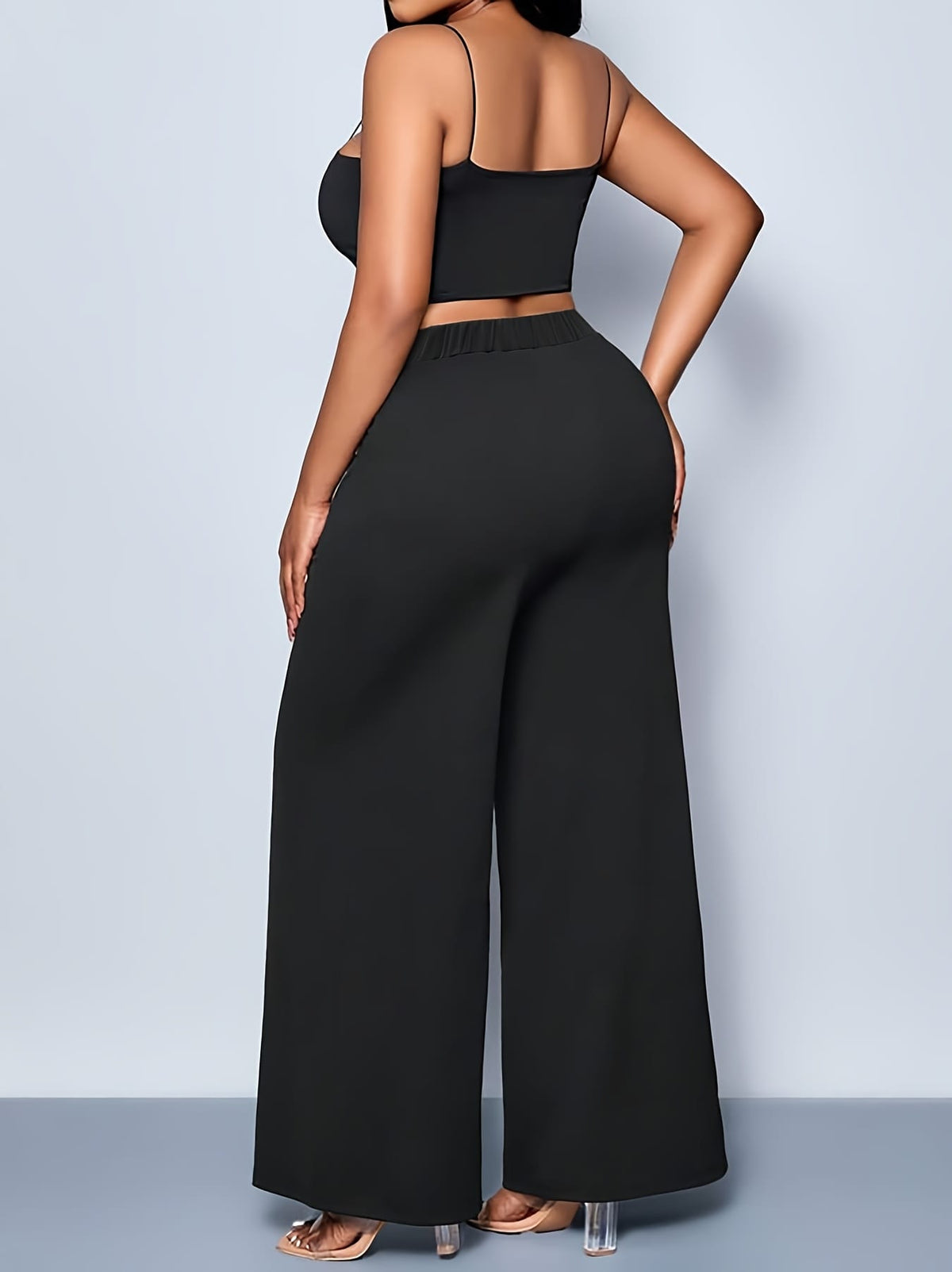 jkthpu-45 Elegant Plus Size Womens Loose StraightLeg Casual Trousers