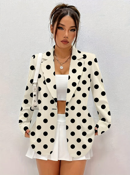 KissICON Elegant Polka Dot Curve Blazer – To Party