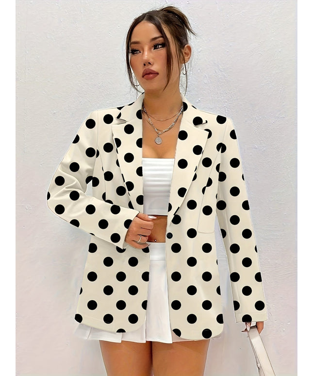KissICON Elegant Polka Dot Curve Blazer – To Party