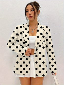 KissICON Elegant Polka Dot Curve Blazer – To Party