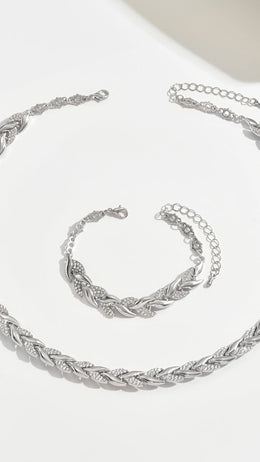 jkthpu-45 Elegant Rhinestone Fish Tail Jewelry Set For Women Sparkling