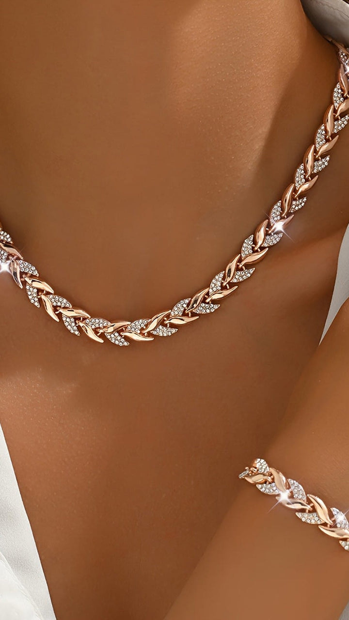 Elegant Rhinestone Fish Tail Jewelry Set For Women Sparkling