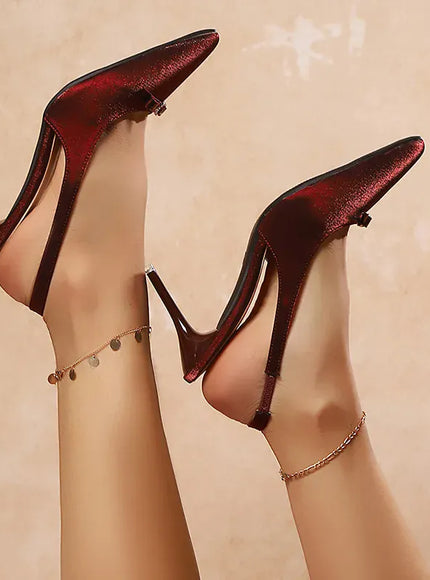KissICON Elegant Silk High Heels Pumps for Women 2025