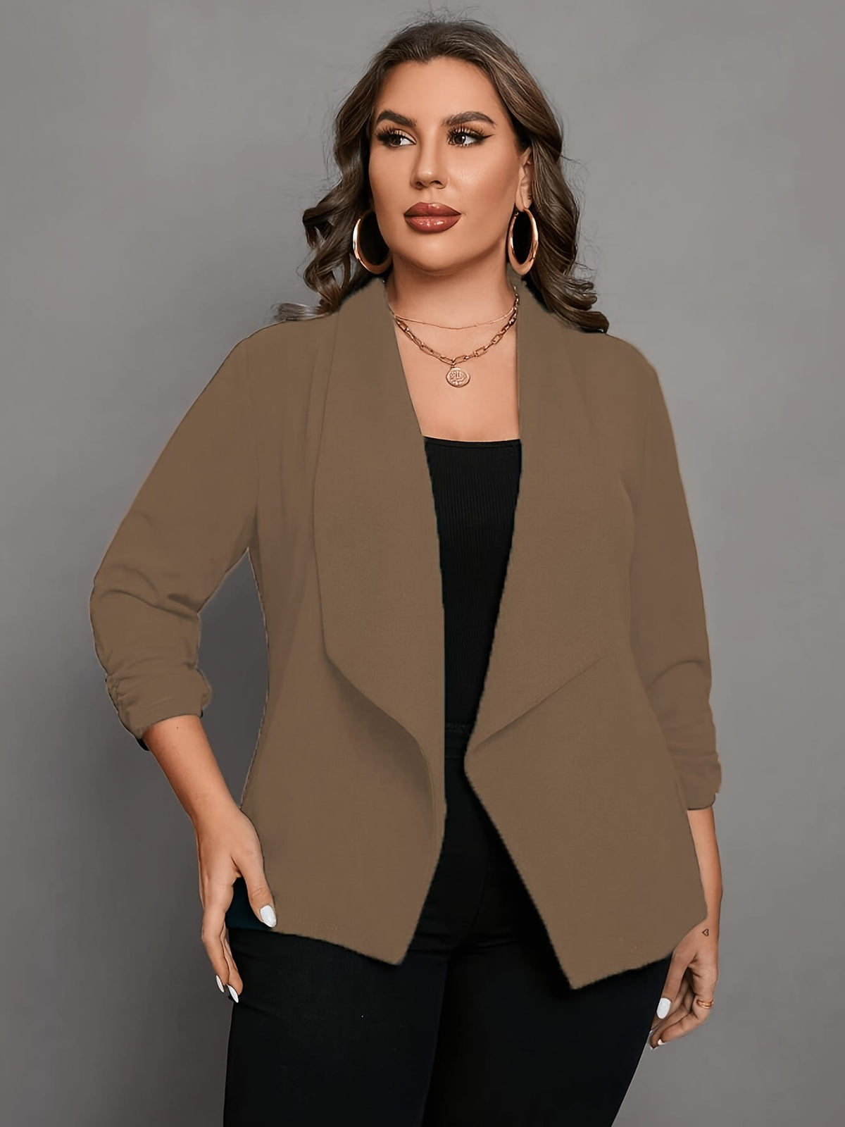 KissICON Elegant Teal Curve Blazer – To Party Versatility