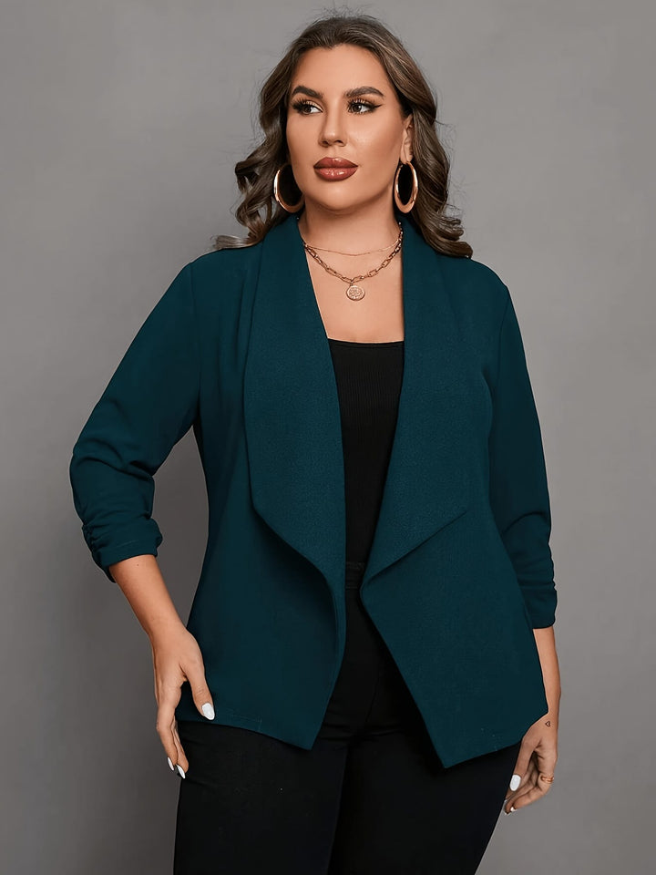 Elegant Teal Curve Blazer – To Party Versatility