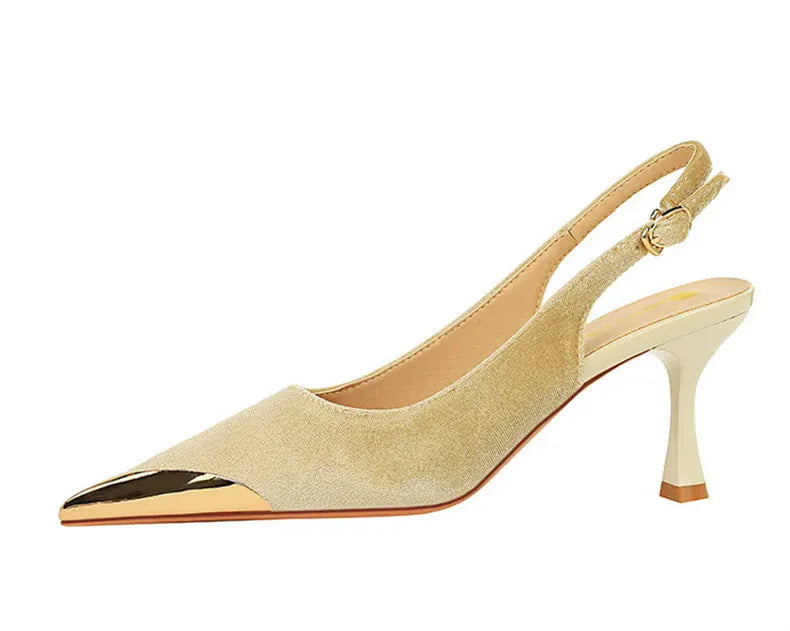 KissICON Elegant Women Green High Heel Velvet Pumps Wedding