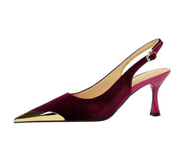 KissICON Elegant Women Green High Heel Velvet Pumps Wedding